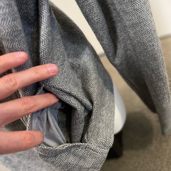 Eileen Fisher Women Size M Moon Herringbone Tweed Knit Motorcycle Jacket - Picture 9 of 13